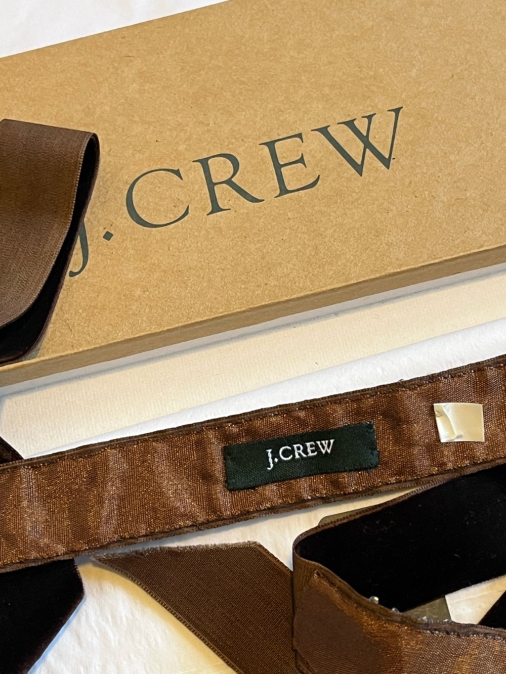 J. Crew Beaded Jeweled Sash Belt in Chocolate Brown Velvet with Clear Beads - Picture 6 of 8
